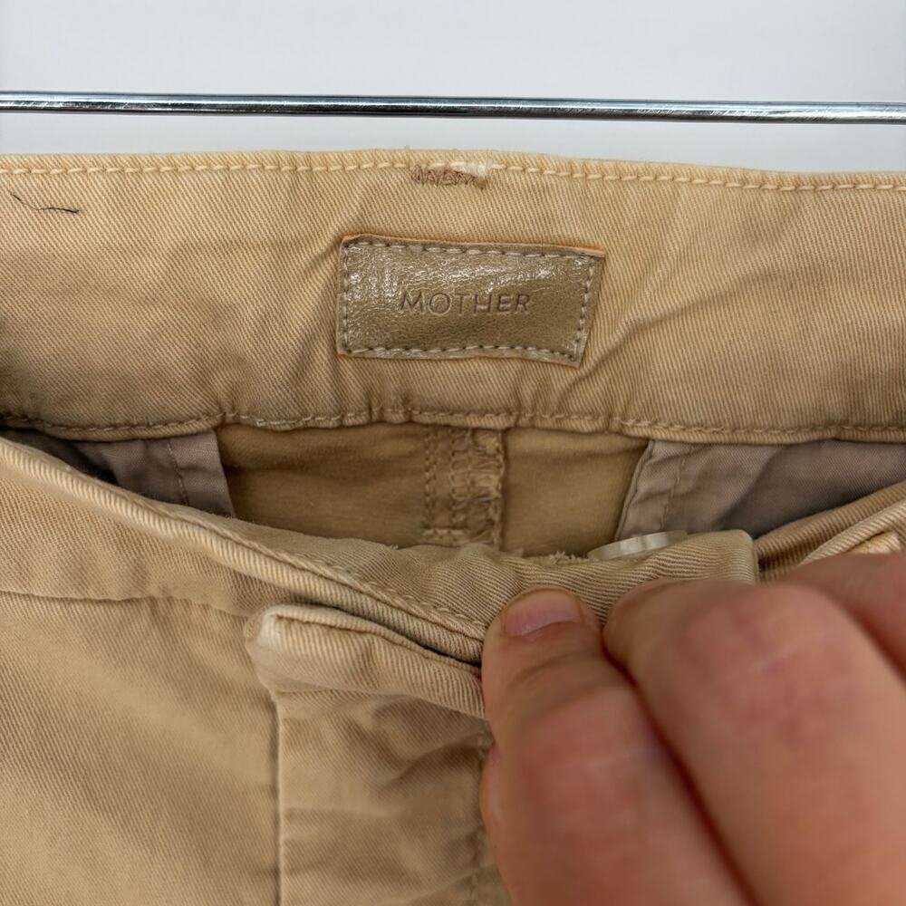 MOTHER The Shaker Prep Fray Jeans Killing Time Khaki Cerulean Women's 30 - Picture 5 of 13
